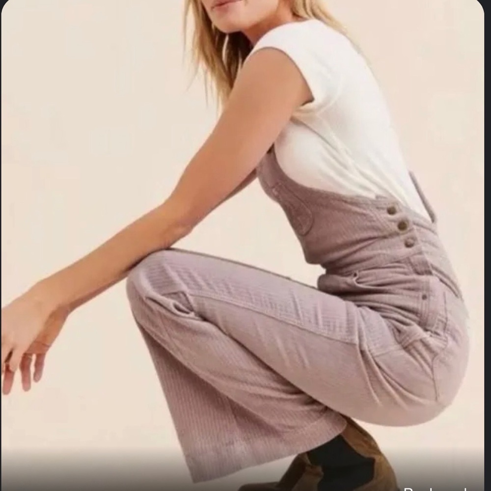 SOLD Free People x Lee‎ Purple Storm Flare Corduroy Overall coveralls jumpsuit - Picture 4 of 6